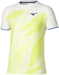 Mizuno Tricou pentru bărbați Stargazer Shadow Graphic Short Sleeve Tee White Yellow M