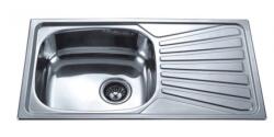 Inter Ceramic Chiuveta inox Inter Ceramic Tampico cu o cuva si picurator finisaj inox lucios 78x43 cm (7843 TAMPICO) Chiuveta