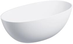 Omnires Cada freestanding compozit Omnires Shell M+ finisaj alb mat 148x75 cm (SHELL148WWBM)