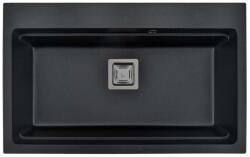 Inter Ceramic Chiuveta compozit Inter Ceramic finisaj granit negru 78x48 cm (8213 BLACK) Chiuveta