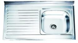 Inter Ceramic Chiuveta inox Inter Ceramic cu o cuva si picurator stanga finisaj inox lucios 100x60 cm (10060L) Chiuveta