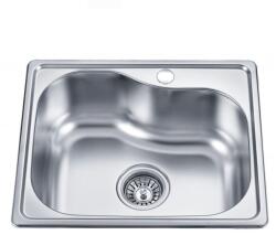 Inter Ceramic Chiuveta inox Inter Ceramic cu o cuva fara picurator finisaj inox satinat 47.5x40 cm (4740 DECOR) Chiuveta