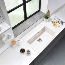 Inter Ceramic Chiuveta compozit Inter Ceramic finisaj granit alb 78x48 cm (8213 WHITE) Chiuveta