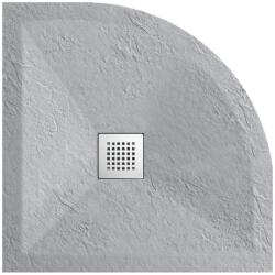 BALNEO Cadita dus semirotunda Balneo Stone Tray din compozit 80x80 gri deschis (C0501010110-2)