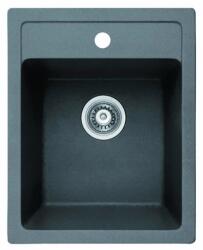 Inter Ceramic Chiuveta compozit Inter Ceramic finisaj granit gri 40x50 cm cu orificiu baterie (4050 GREY CENTRAL HOLE) Chiuveta
