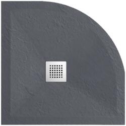 BALNEO Cadita dus semirotunda Balneo Stone Tray din compozit 80x80 gri inchis (C0501020110-2)