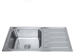 Inter Ceramic Chiuveta inox Inter Ceramic Tampico cu o cuva si picurator dreapta finisaj inox lucios 100x50 cm (10050R) Chiuveta