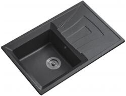 Inter Ceramic Chiuveta compozit Inter Ceramic finisaj negru 78x50 cm cu picurator (8104 ЧЕРНА) Chiuveta