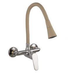 Inter Ceramic Baterie bucatarie Inter Ceramic Linni monocomanda bej-crom lucios (5108152BG 7789)