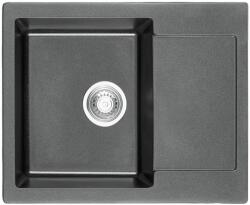 Inter Ceramic Chiuveta compozit Inter Ceramic finisaj granit gri 62x50 cm cu picurator (8220GRAY) Chiuveta