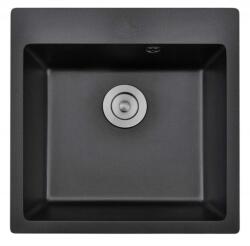Inter Ceramic Chiuveta compozit Inter Ceramic finisaj granit negru 50x50 cm (5050 BLACK) Chiuveta