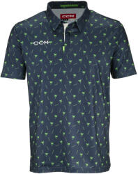 CCM Tricou pentru bărbați Golf Fitted Printed Polo Dark Midnight S