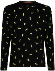 Icebreaker Tricou pentru bărbați Merino 200 Oasis LS Crewe Snow Day AOP Black/Perid/Aop M