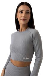 GymBeam Tricou pentru femei FLO Ribbed CropTop Grey S
