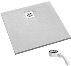 Schedpol Kalait White Stone négyzet alakú zuhanytálca 90x90 cm fehér 3.3201/B/ST-M2 (33201BSTM2)