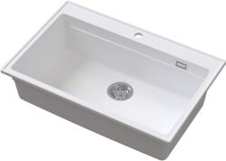 Ruvetti Absol 80 gránit mosogató lefolyóbetéttel 76x50 cm fehér 3001AB_WH80_W (3001ABWH80W)