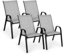 Homelux Set de 4 scaune de grădină cu cadru metalic, gri deschis (SC-092KD-4_LIGHT_GRA)