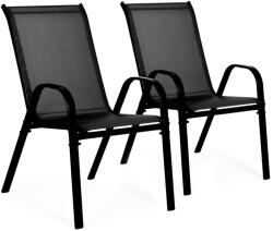 Homelux 2 db-os fémvázas kerti szék szett, fekete (SC-092KD_BLACK)