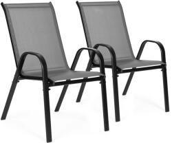 Homelux 2 db-os fémvázas kerti szék szett, szürke (SC-092KD_DARK_GRAY)