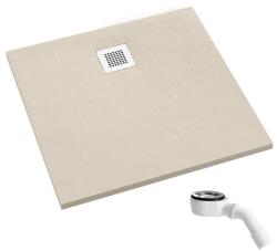 Schedpol Kalait Cashmere Stone négyzet alakú zuhanytálca 100x100 cm bézs 3.3202/PK/ST-M2 (33202PKSTM2)
