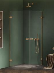 NEW TRENDY Oxia Gold Brushed zuhanykabin 90x90 cm arany csiszolt/átlátszó üveg AXJ-0602 (AXJ0602)