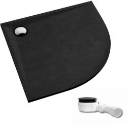Schedpol Etrusco Black Stone félkör alakú zuhanytálca 90x90 cm fekete 3.464/C/ST (3464CST)