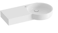 RAVAK ARC mosdótál 83x43.5 cm négyszögletes pulttal együtt fehér fényes XJXL1283000 (XJXL1283000)