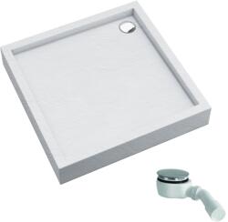 Schedline Favory Plus White Stone négyzet alakú zuhanytálca 90x90 cm fehér 3ST. F1K-9090/B/ST (3STF1K9090BST)