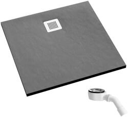 Schedpol Kalait Grey Stone négyzet alakú zuhanytálca 80x80 cm szürke 3.3200/S/ST-M2 (33200SSTM2)