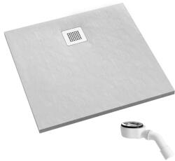 Schedpol Kalait White Stone négyzet alakú zuhanytálca 100x100 cm fehér 3.3202/B/ST-M2 (33202BSTM2)