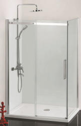Sanotechnik COMFORT aszimmetrikus szögletes sarok zuhanykabin tolóajtóval, 120x80 cm (DB120U+DB80)