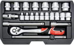 TOYA 22 Részes Dugókulcs Készlet 3/8 CrV - AS-Drive Racsnival - YT-38561
