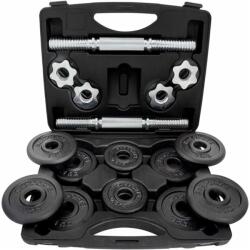 SCSports Állítható kézisúlyzó szett 15 kg öntöttvas tárcsák bőrönd (10013340) - gorillasports