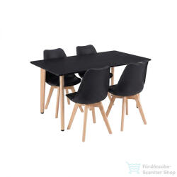 Leziter Silla 120 4+1 étkező garnitúra fekete-fekete LN-102-12070-RE-BL_DA232AB_4 (LN-102-12070-RE-BL_DA232AB_4)