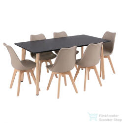 Leziter Silla 150 6+1 étkező garnitúra fekete-bézs LN-102-15090-RE-BL_DA232ABE_6 (LN-102-15090-RE-BL_DA232ABE_6)
