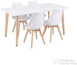 Leziter Silla 150 4+1 étkező garnitúra fehér-fehér LN-102-15090-RE_DA232AW_4 (LN-102-15090-RE_DA232AW_4)