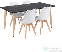 Leziter Silla 150 4+1 étkező garnitúra fekete-fehér LN-102-15090-RE-BL_DA232AW_4 (LN-102-15090-RE-BL_DA232AW_4)