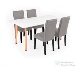 Leziter Verona 150 4+1 étkező garnitúra fehér-szürke LN-102-15090-RE_LKE-GR_4 (LN-102-15090-RE_LKE-GR_4)