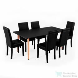 Leziter Verona 150 6+1 étkező garnitúra fekete-fekete LN-102-15090-RE-BL_LKE-BL_6 (LN-102-15090-RE-BL_LKE-BL_6)