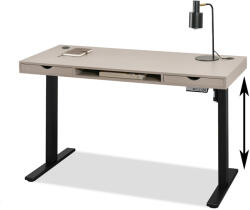 VOX bútor SHIFT elektromos sit-stand íróasztal, 140 cm bézs-fekete
