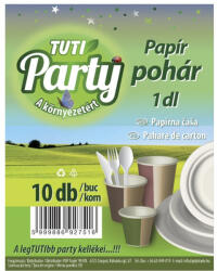  Pohár eldobható papír TUTI Party 1dl 10 darab/csomag