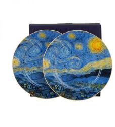 Duo Gift Van Gogh Csillagos éj porcelán desszertes tányér készlet - 2 darabos - díszdobozban (IMO-DG-57485)