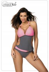 Marko Fürdőruha Marko Beatrix M-337 Monokini Push Up Rózsaszín-szürke S (M-337)