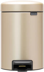 Brabantia NewIcon pedálos szemetes lecsapódásgátló fedővel, 3L, acél, aranyfényű