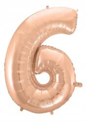 GoDan Rose Gold 6-os szám fólia lufi 92 cm