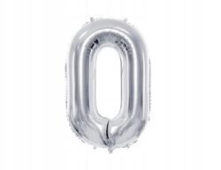 PartyDeco Fólia lufi ''0'', 72cm, ezüst
