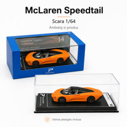 KINSMART Macheta McLaren Speedtail portocaliu, scara 1: 64, Kinsmart, Hypercar League Collection (2909)