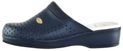 Scholl Saboti barbati, albastru inchis, profesionali, ortopedici, medicinali, piele naturala, perforati, cu platforma, Scholl Clog-Back-Guard-F20175-1040-Albastru-Inchis (Marime: 44) (Clog-Back-Guard-F20175-