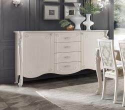 Settimo Comoda Palazzo din lemn cu decor in relief, cu 4 sertare si 2 usi, 193 x H 111 cm (EU326) Comoda