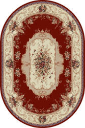 LOTOS Covor Oval Lotos 507-201, Marime 80 x 150 cm, Rosu, Inaltime Fir 8 mm, Antialergic, Polipropilena, Living, Dormitor, Sufragerie, Birou Covor